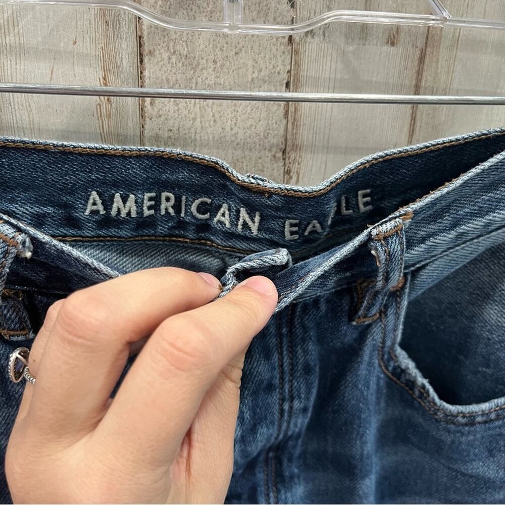 American Eagle Hi Rise Girlfriend Jeans Button Fly High Waisted - Picture 3 of 10